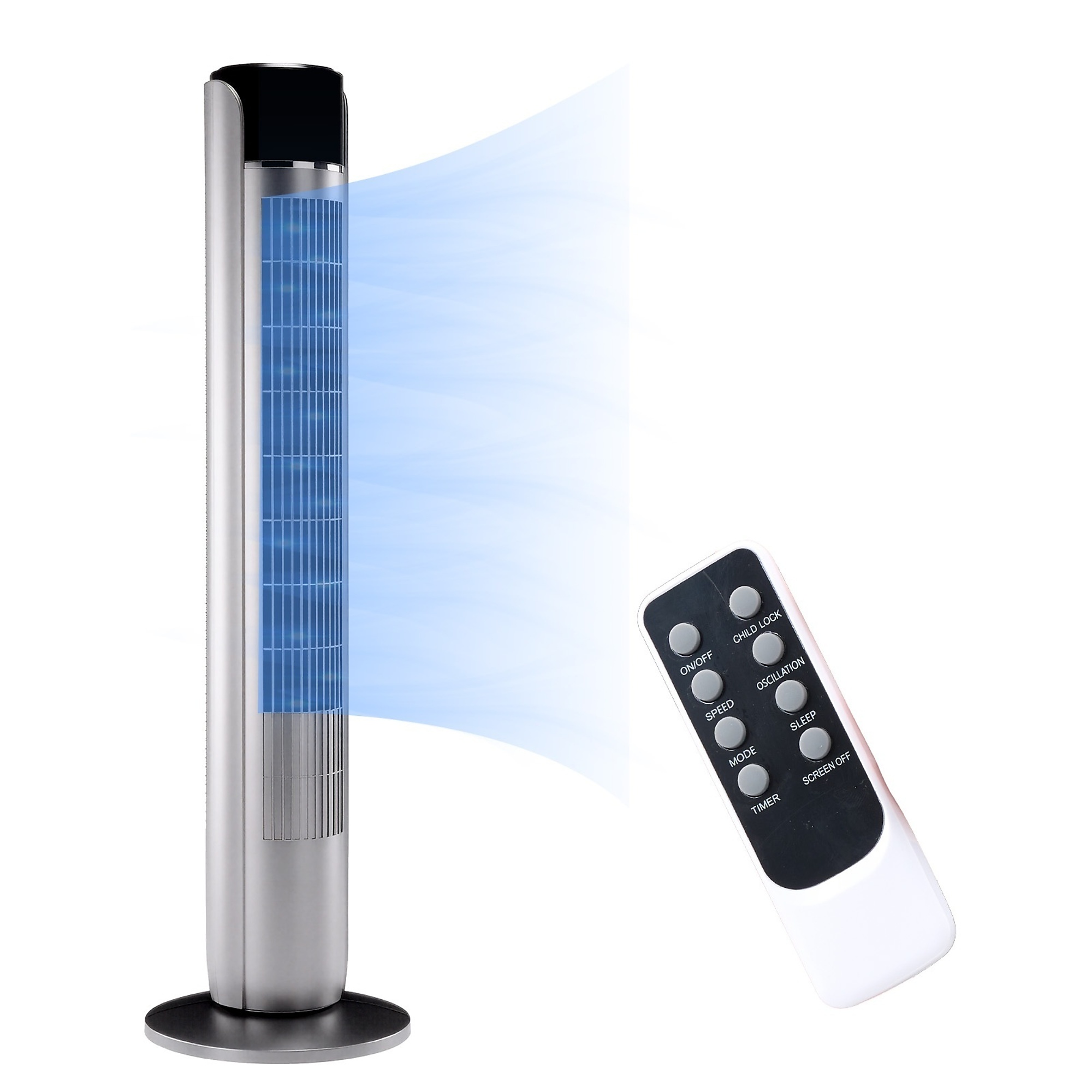 EdenDirect Tower Fan for Bedroom, 60°Oscillating Fan with Remote, 25ft Far, 28dB Quiet Electric Standing Fan, 12 H Timer, 5 Speeds, 4 Modes, Bladeless Floor fan for Home, Office, Indoor, 36 Inch